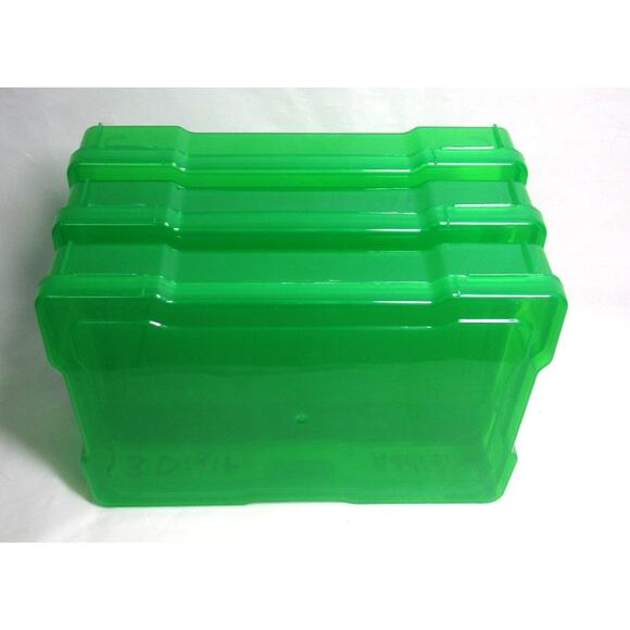 Bright Creations Three Green Storage Boxes Plastic Transparent Snap Lid 4x6 Ins - Picture 3 of 3